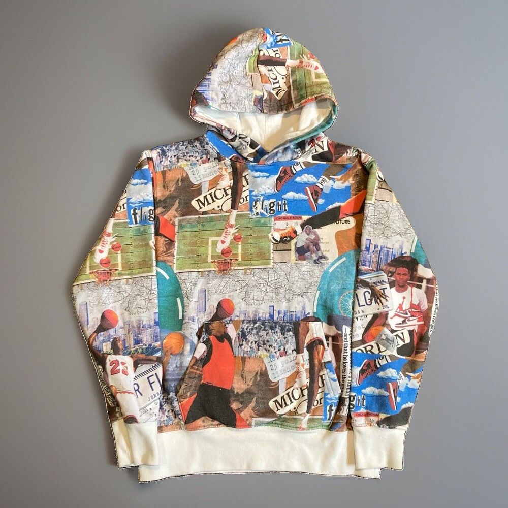 Jordan Flight Collage Hoodie Michael Jordan All-Over Print Youth Boys Size M